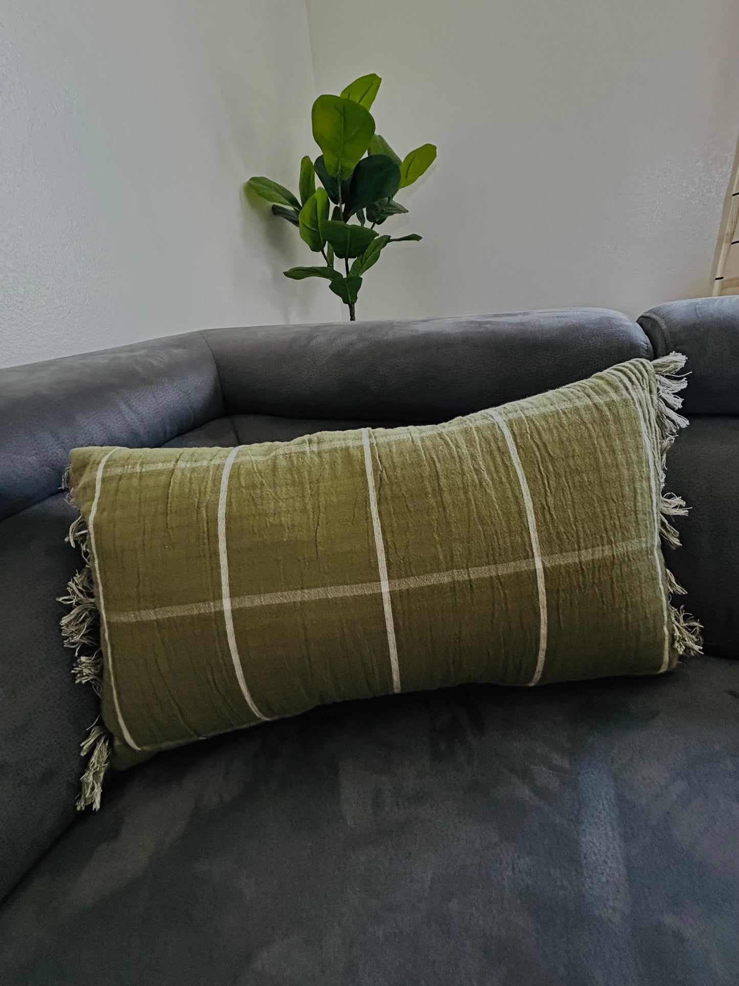 Green Flannel Pillow