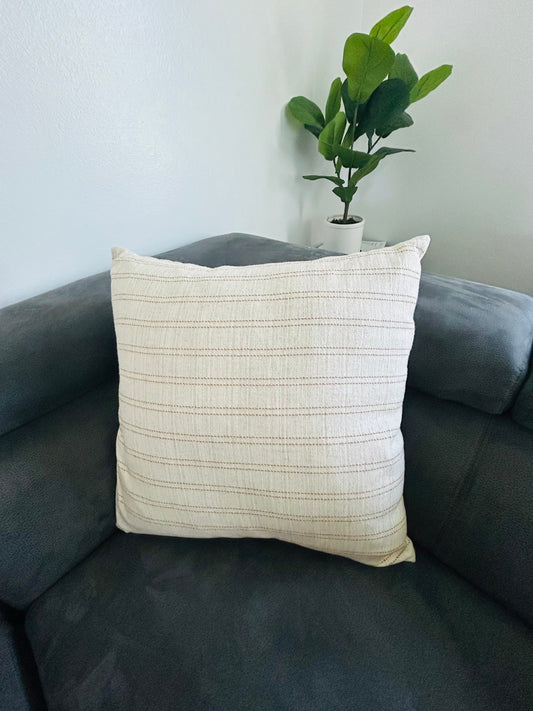 Oversized Woven Striped Throw Pillow Neutral/Dark Tan-Treshold